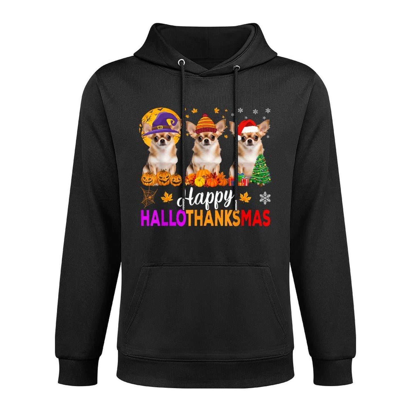 Chihuahua Dog Halloween Christmas Hallothanksmas Adjustable Hood Hoodie