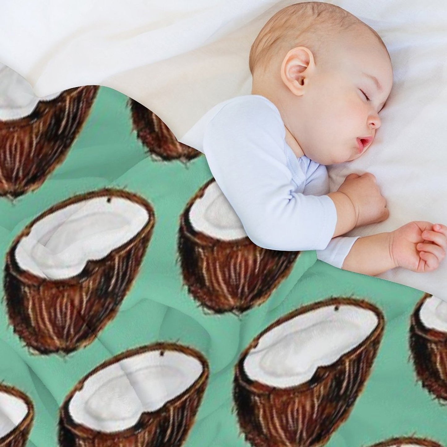 Coconut Pattern - Teal Throw Blanket