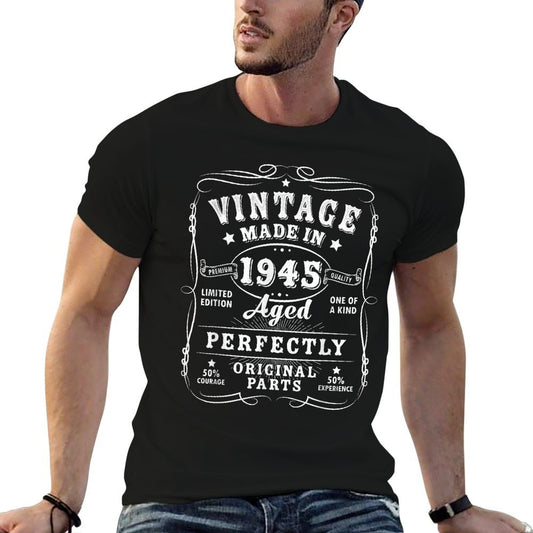 Vintage 80 Birthday Decorations Men 80yr 1945 80th Birthday T-Shirt