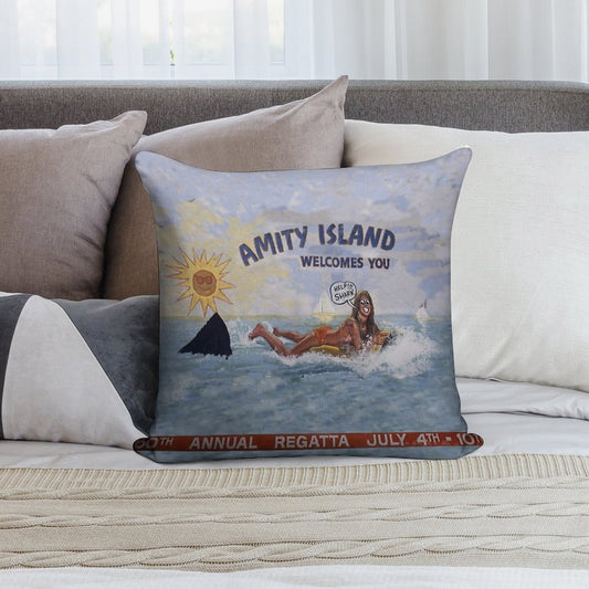 Welcome To Amity Island Soft Decorative Cover Throw Pillow