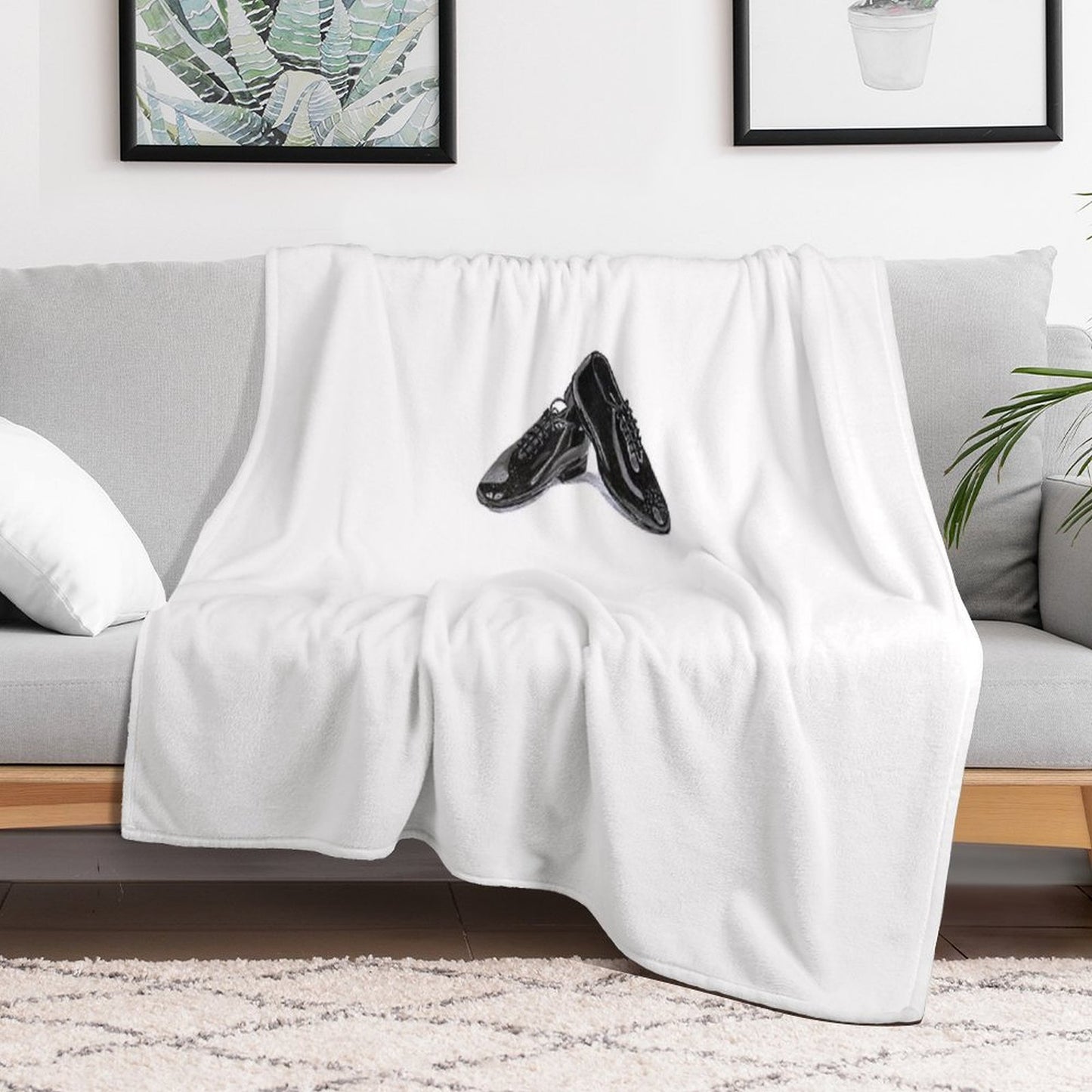 BLACK SHOE Throw Blanket