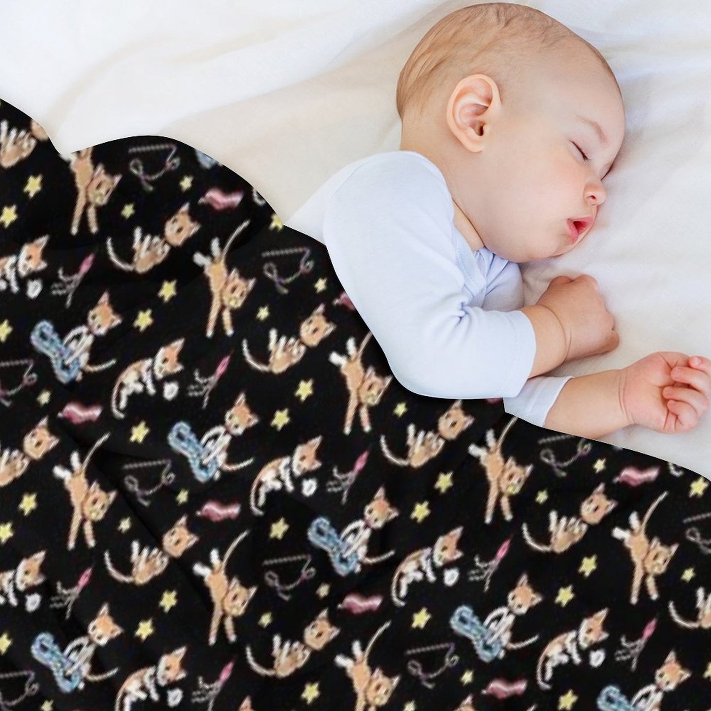 Boy Print with Black Background! Throw Blanket