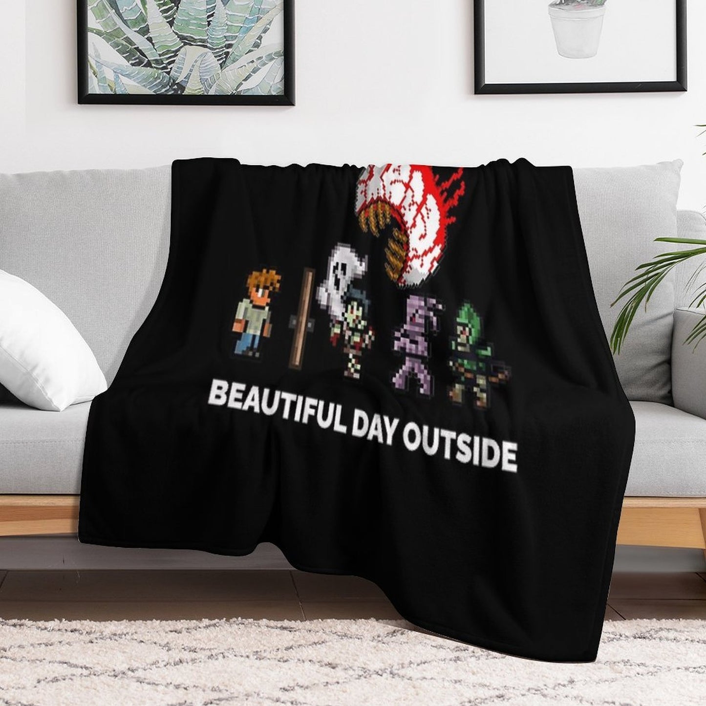 Mens Womens Terraria Game Halloween Throw Blanket
