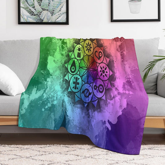 Digimon Mandala Paint Throw Blanket