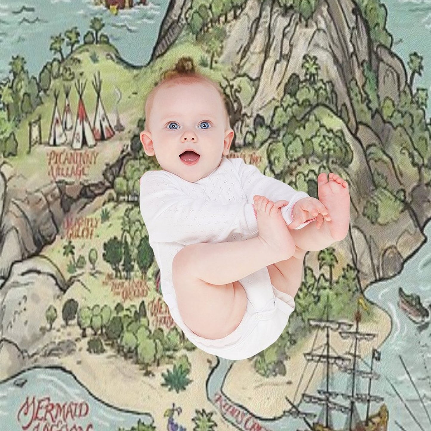 Neverland Map Throw Blanket