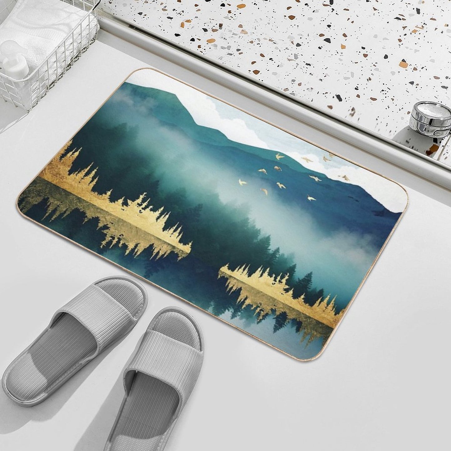 Mist Reflection Bath Mat