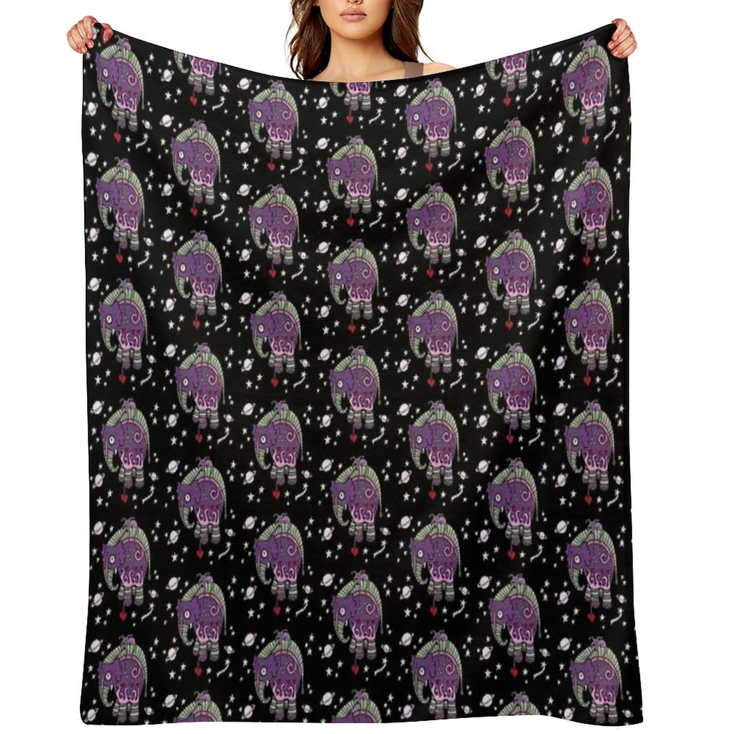 Interstellar Elephant Tee Throw Blanket