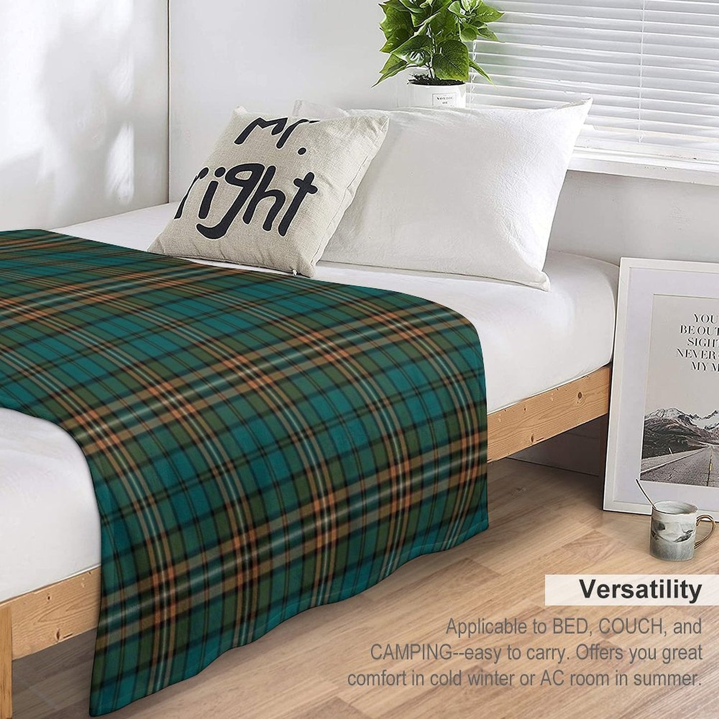 FITZSIMMONS (Fitzsimons) Tartan Historic Irish Family Name Plaid Design Throw Blanket