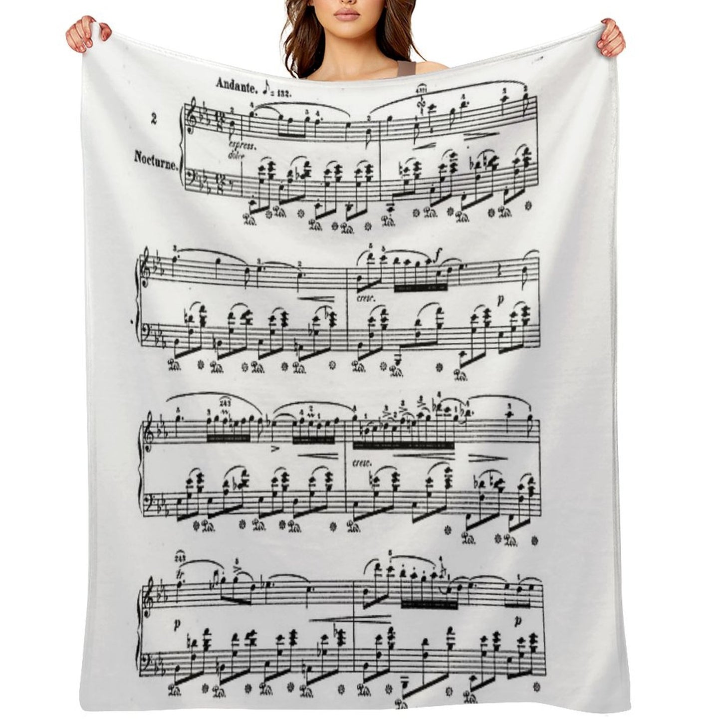Chopin Nocturne Throw Blanket