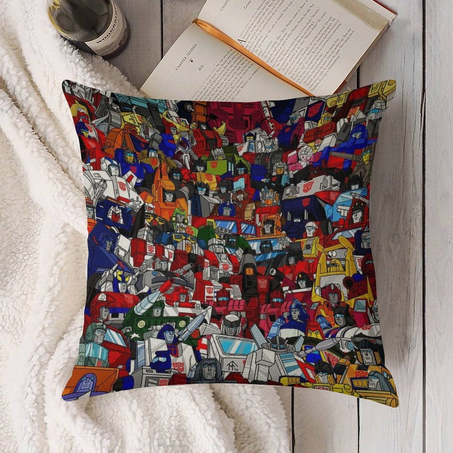 G1 Transformers Autobots Linen Throw Pillow Cover