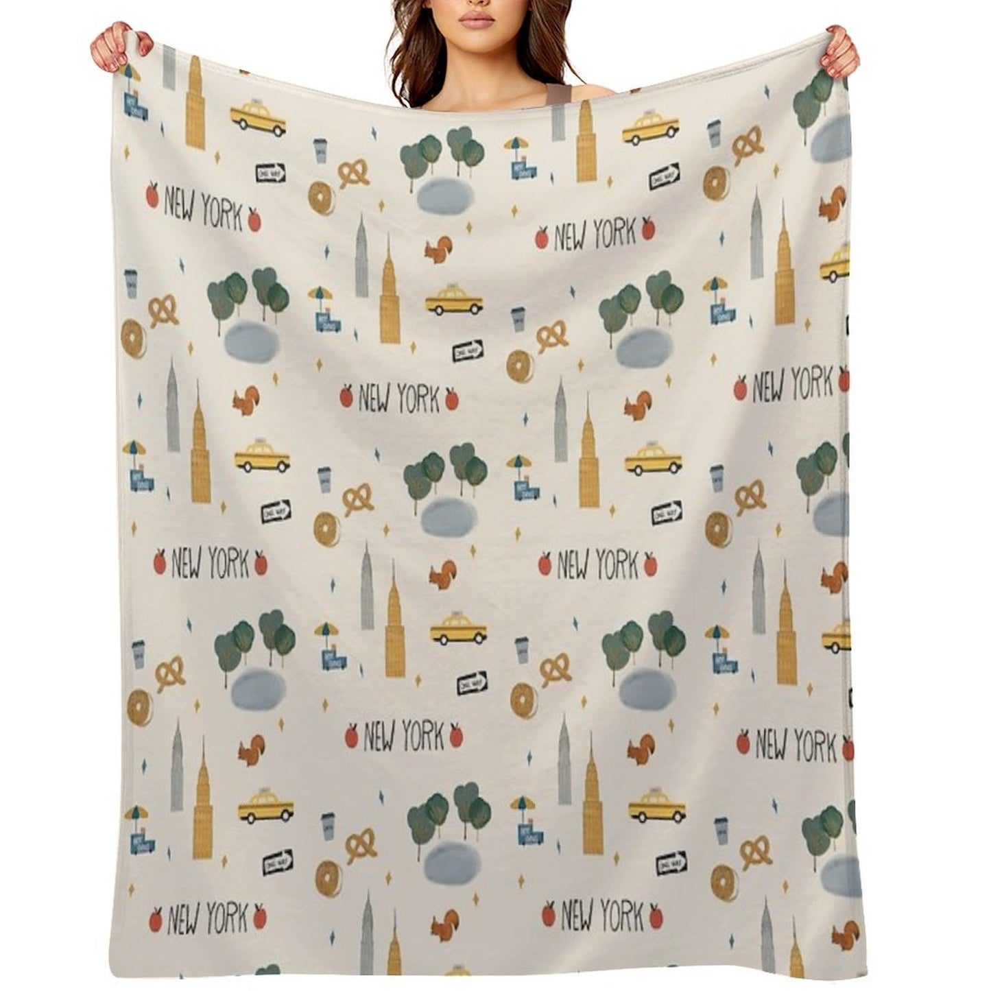 New York City Poster Throw Blanket