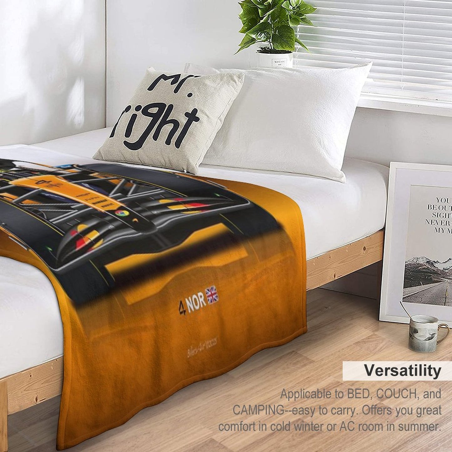 Many Lando Norris Items 2025 Formula 1 McLaren Racing Car Throw Blanket