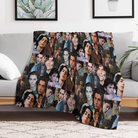 Timothee Chalamet Collage Design Throw Blanket