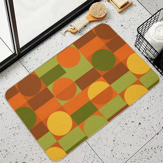 70's Retro Colors Mid-Century Modern Bath Mat