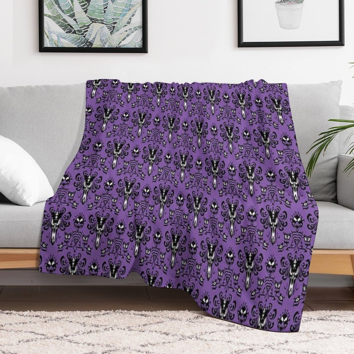 Haunted Mansion Wallpaper Throw Blanket