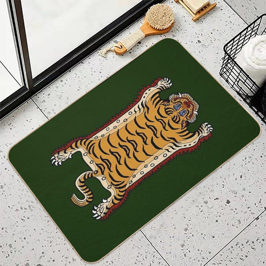 TIBETAN TIGER RUG 1-green Bath Mat