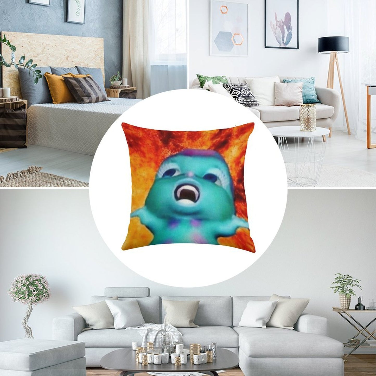 Bibble Meme Linen Throw Pillow Cover