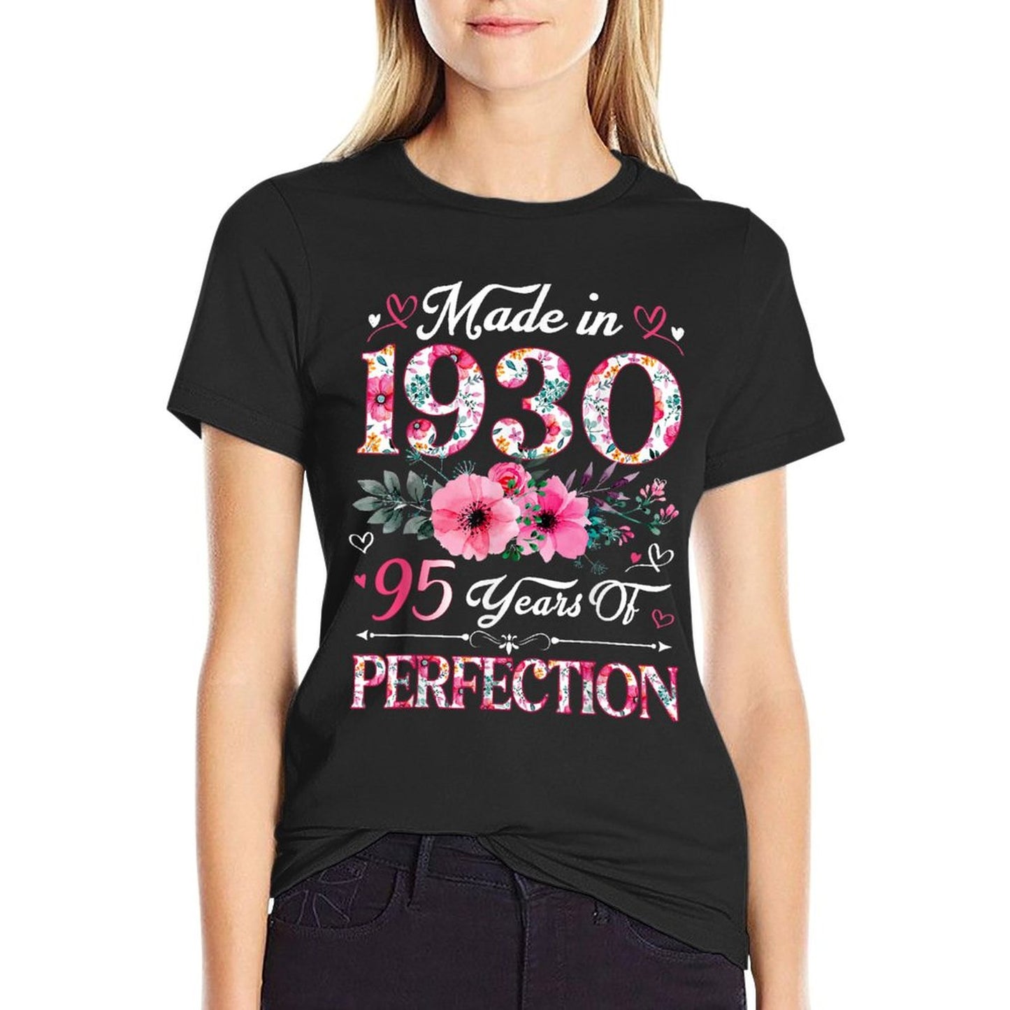95 Year Old Made In 1930 Floral 95th Birthday Women T-Shirt