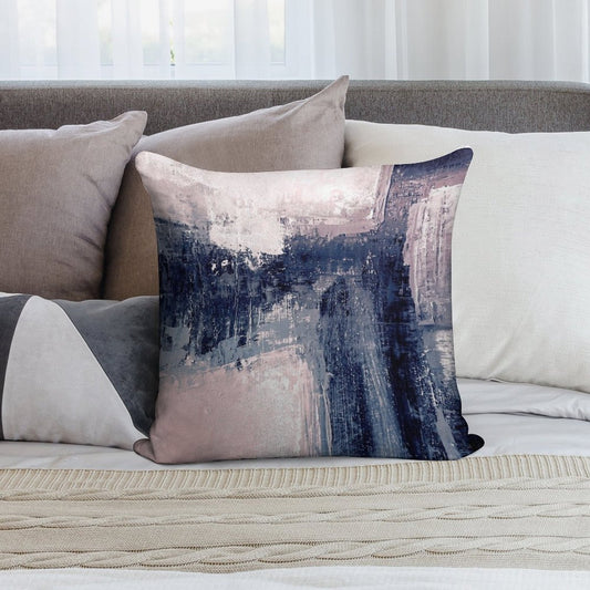 Pink And Navy 1 Soft High-Density Material Throw Pillow