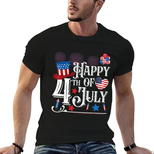 Happy 4th Of July Funny Fourth of July Independence Day Men  Cotton T-Shirt