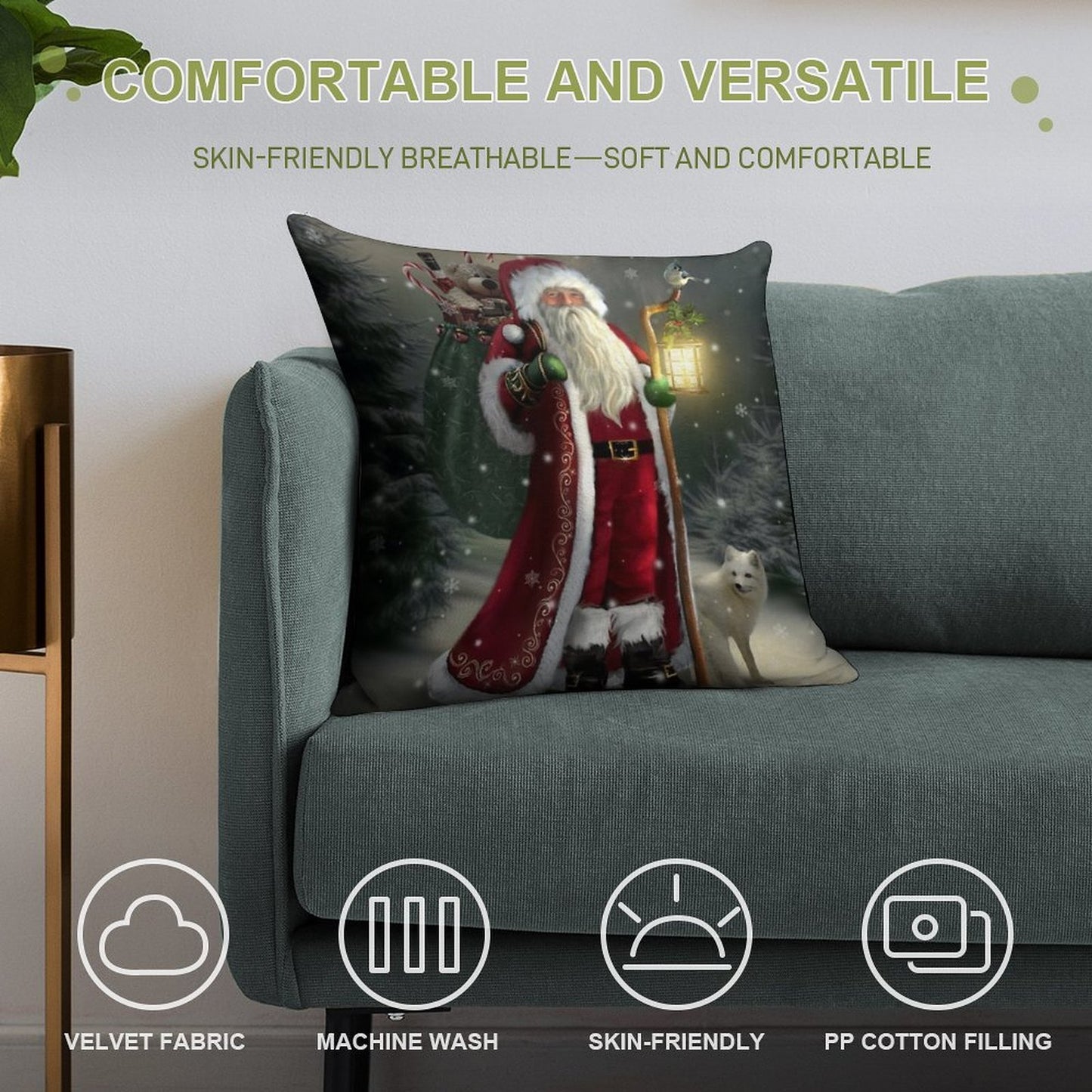 The Christmas Traveler Soft Anti-Pilling Throw Pillow