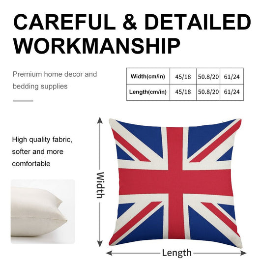 Union Jack Pillow Linen Throw Pillow Cover