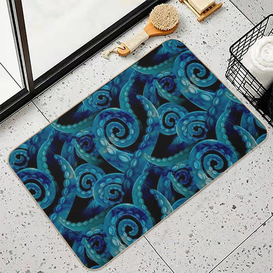 Octopus Tentacles - Blue - Deep Sea Nautical Bath Mat