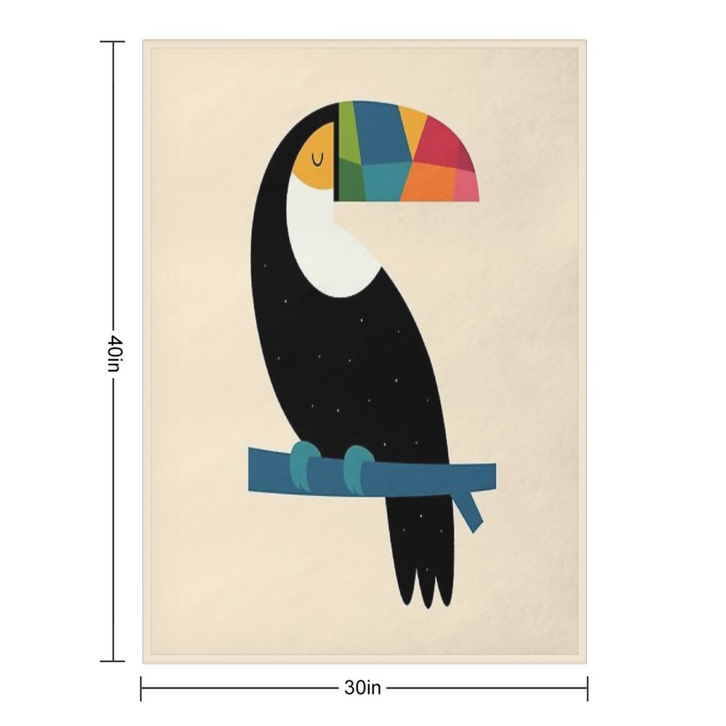 Rainbow Toucan Throw Blanket
