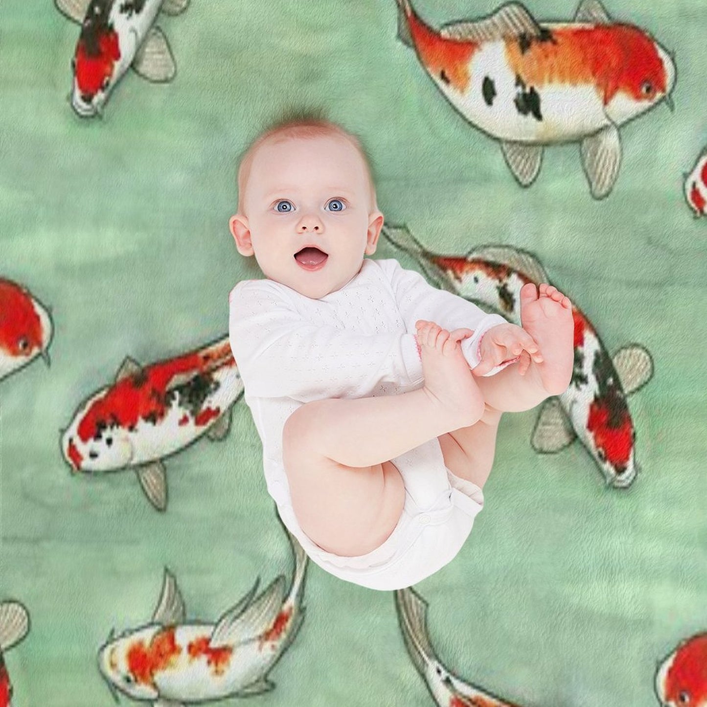 La Ronde Des Carpes Koi Throw Blanket