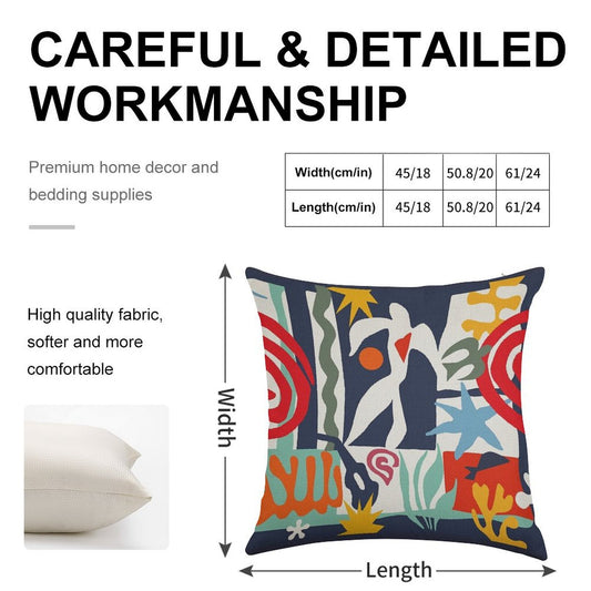 Inspired by Matisse Linen Throw Pillow Cover