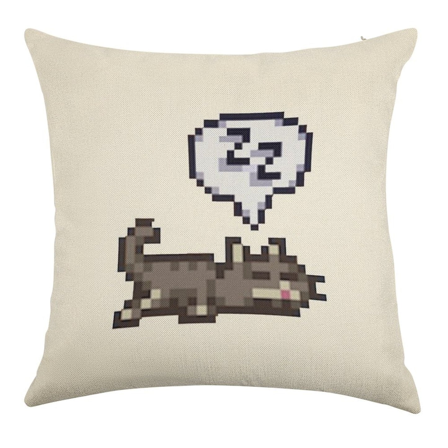 Stardew Valley Sleeping Cat Sploot Linen Throw Pillow Cover