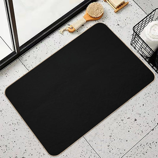 Solid Black Bath Mat