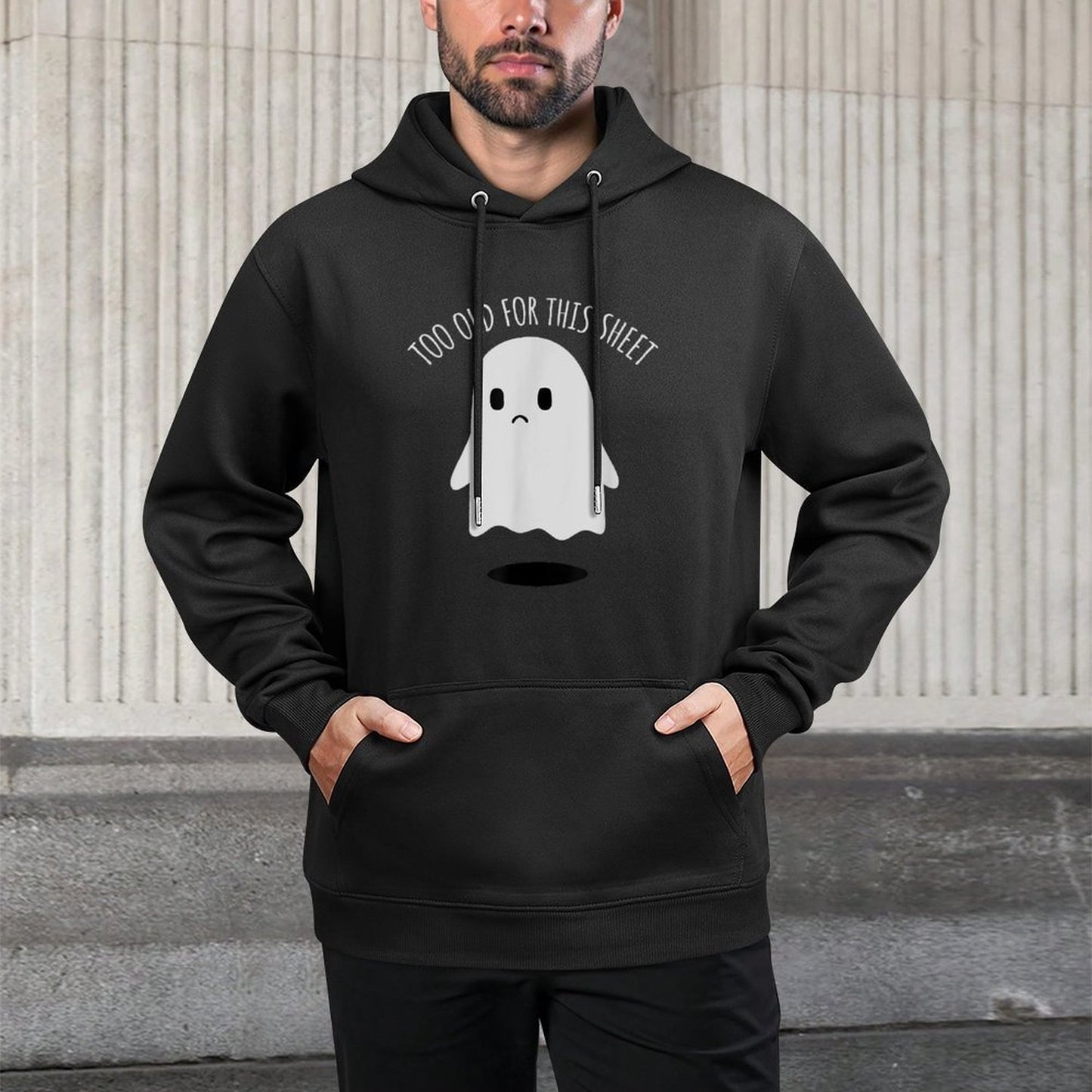 Birthday Ghost Im Too Old for This Sheet Halloween Costume Cotton-Polyester Blend Hoodie