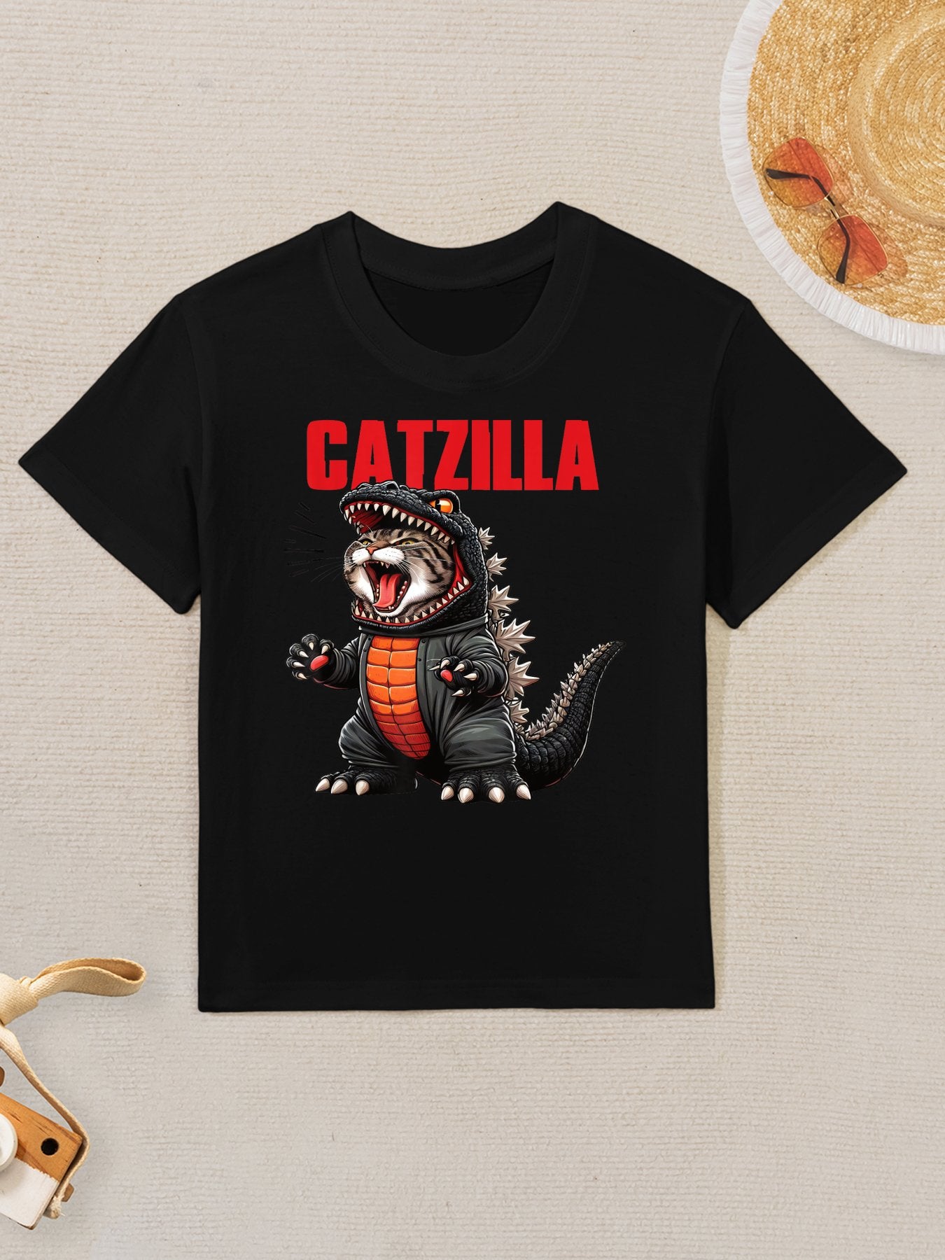 Cute Kitty Catzilla for Cat Moms & Dads Kids T-Shirt