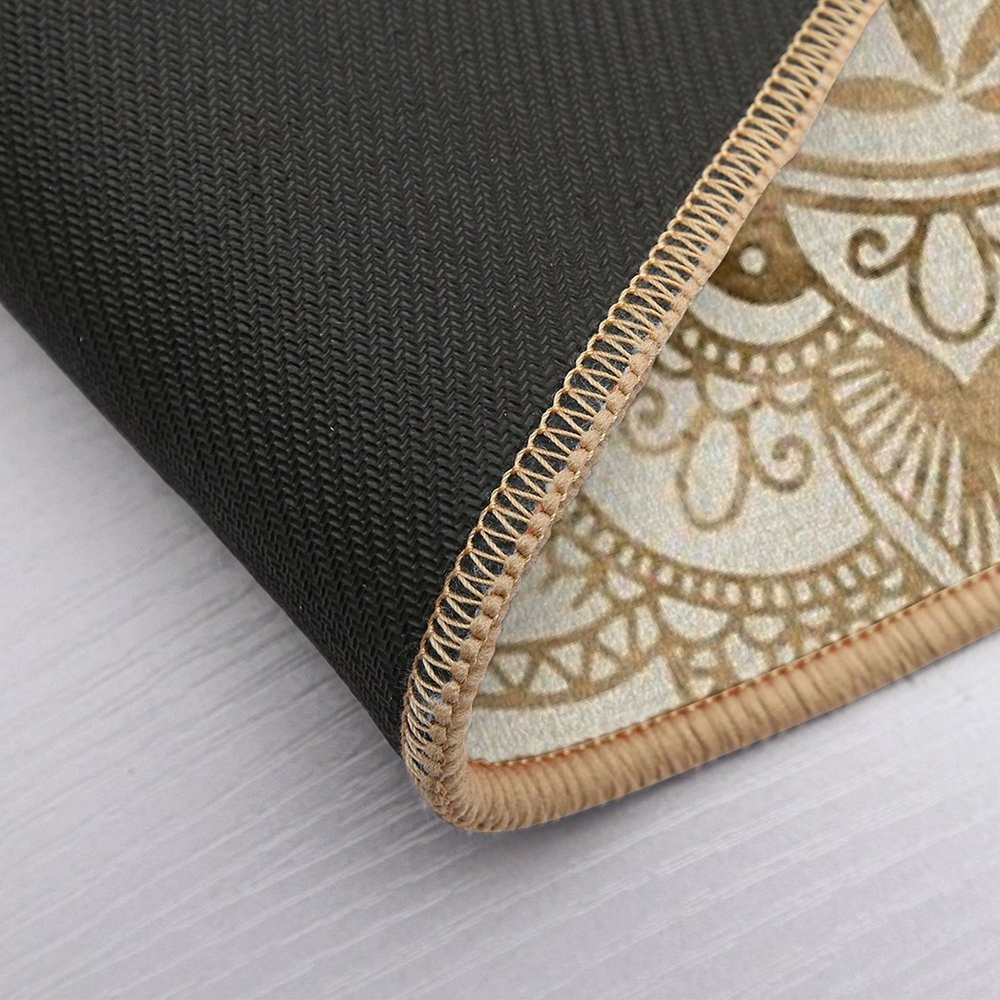 Flower of Life in Lotus - Pastel Golds And Canvas Bath Mat