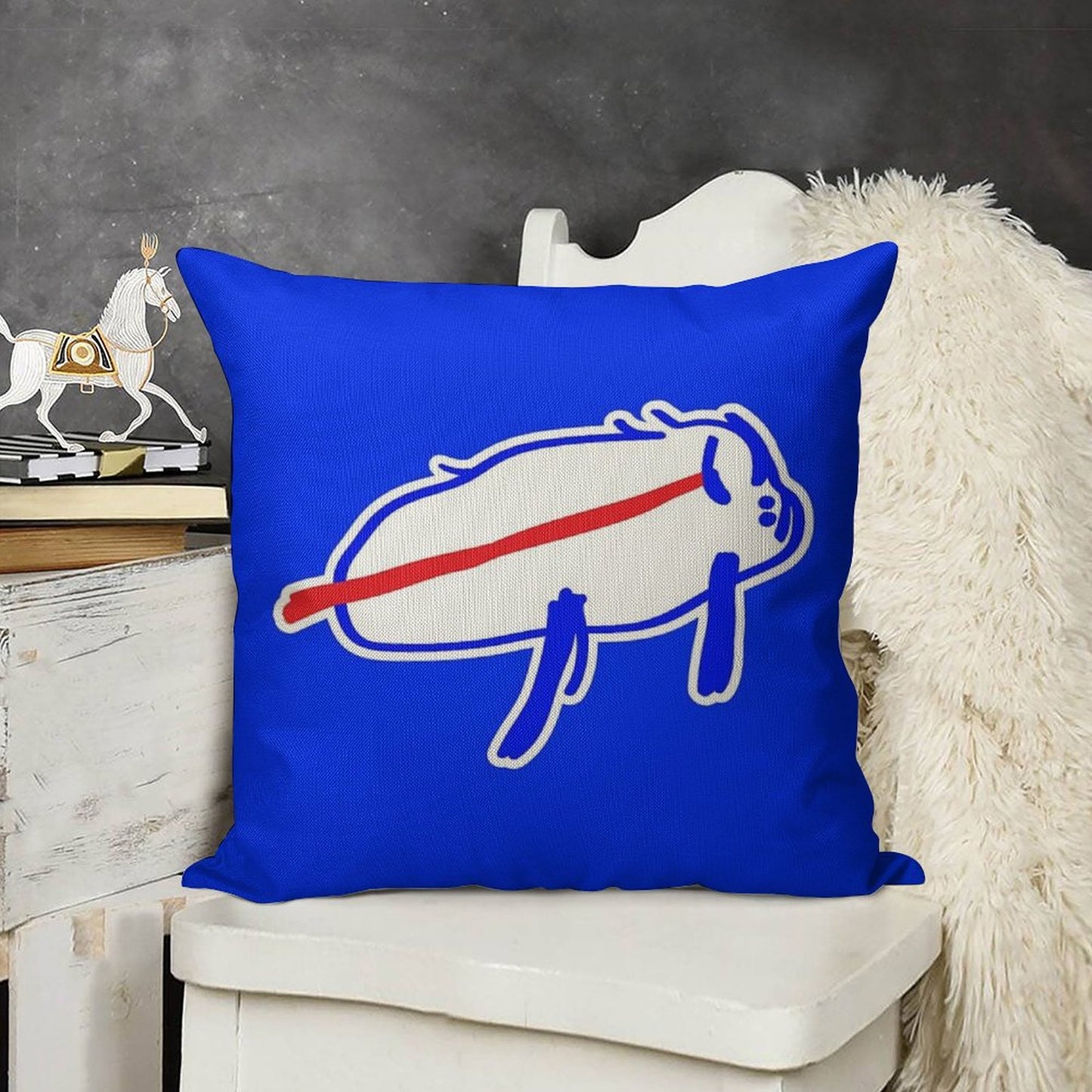 Josh Allen Drawing Linen Throw Pillow Cover