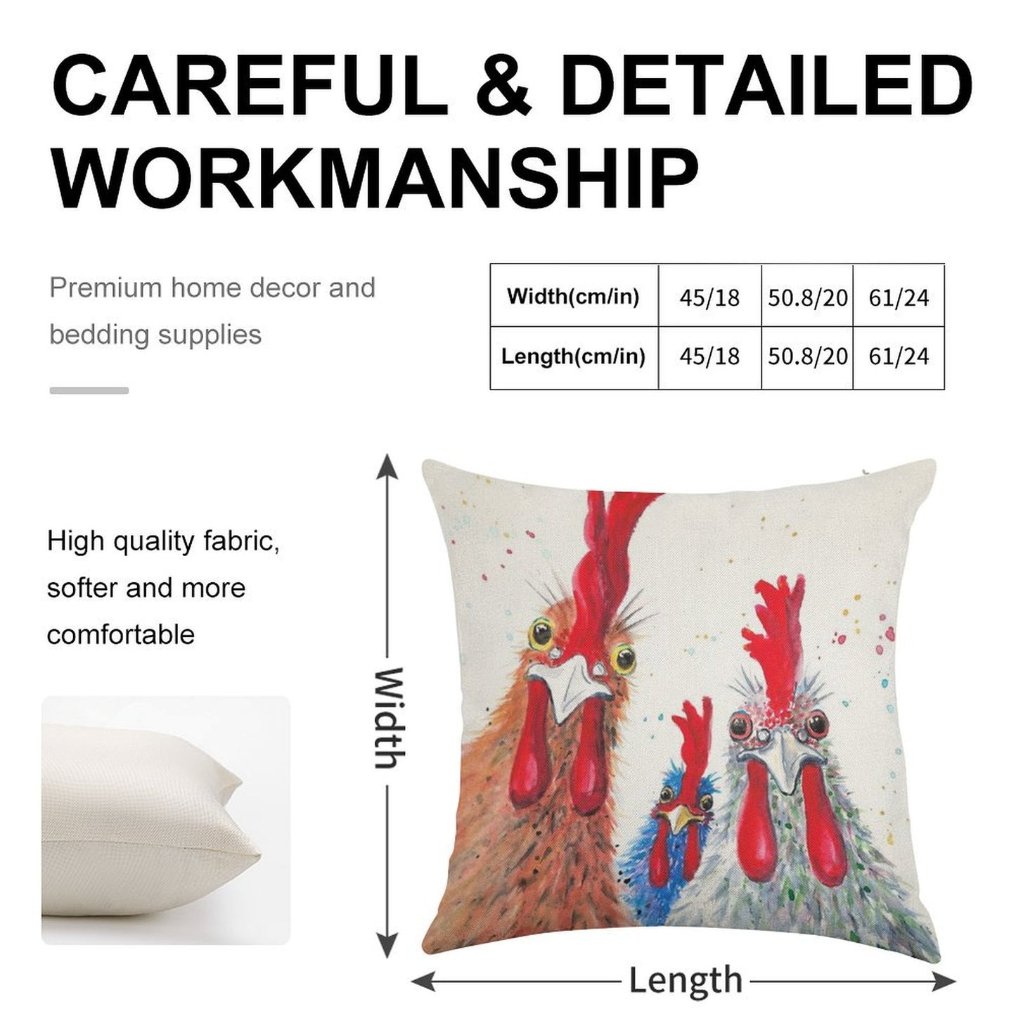 Chicken Ladies, Hen, Chicken, Rooster, Bird Linen Throw Pillow Cover