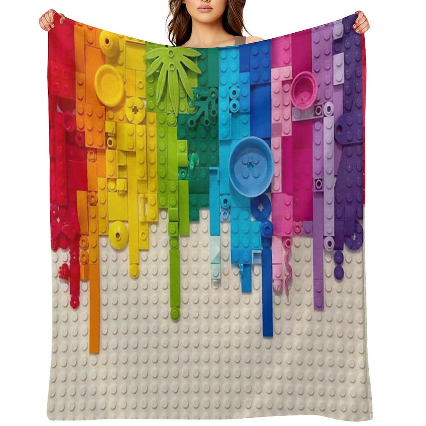 Rainbow Drip Throw Blanket