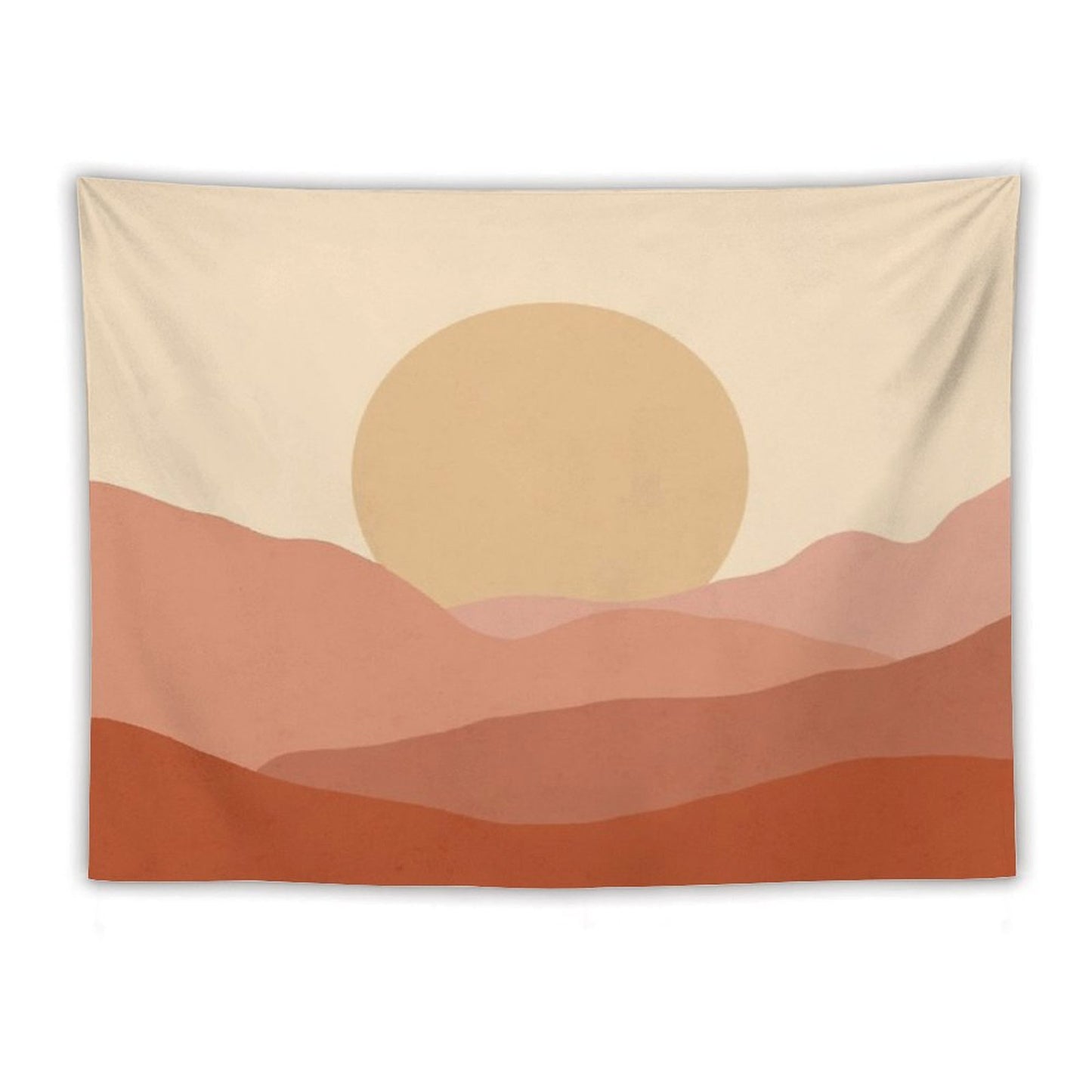 Minimalist Landscape Earth Tones Design Muted Tones Tapestry