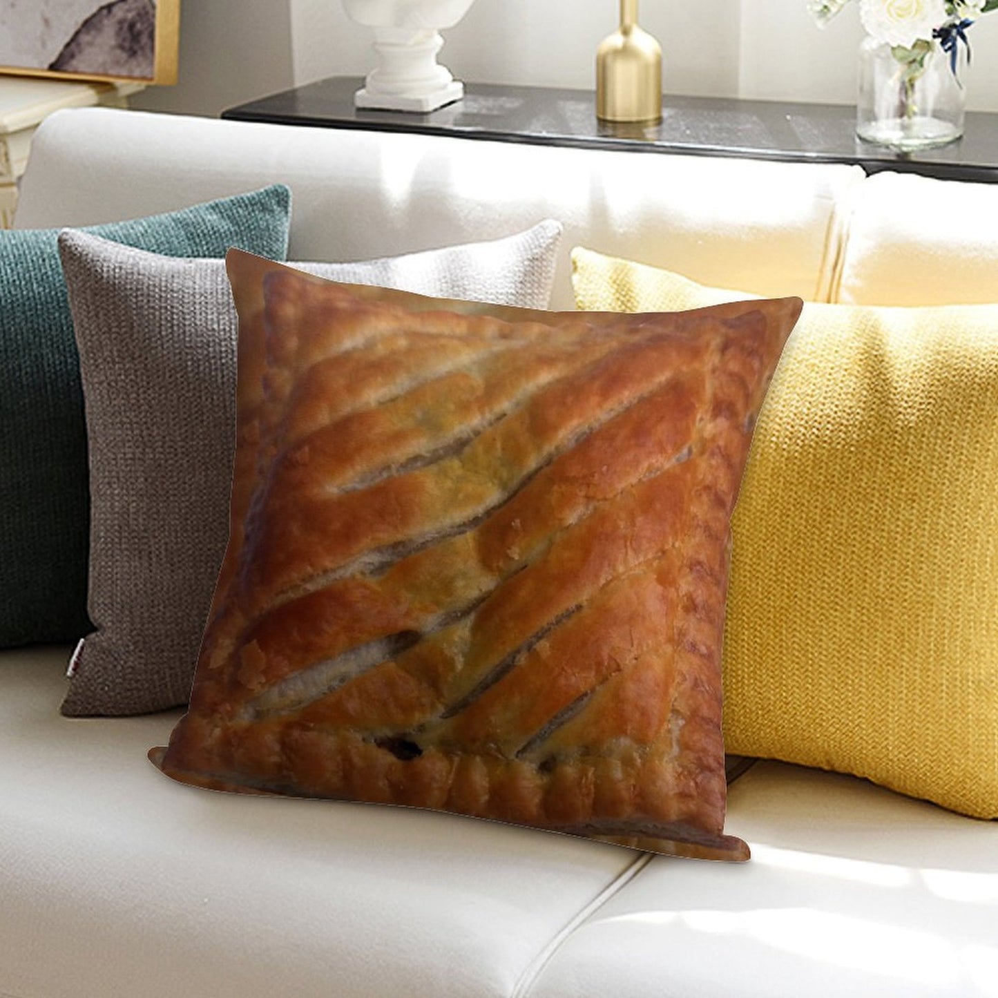 Greggs Steak Bake Soft Ultra-Soft Texture Throw Pillow
