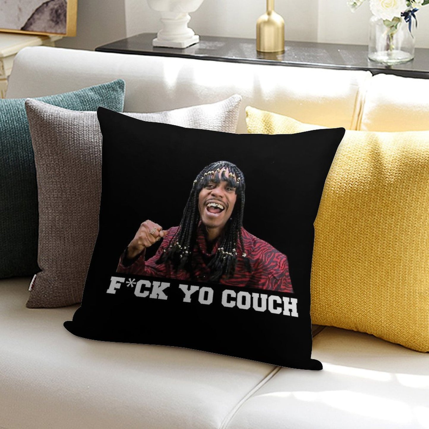 Fck Yo Couch Soft Luxury Feel Throw Pillow
