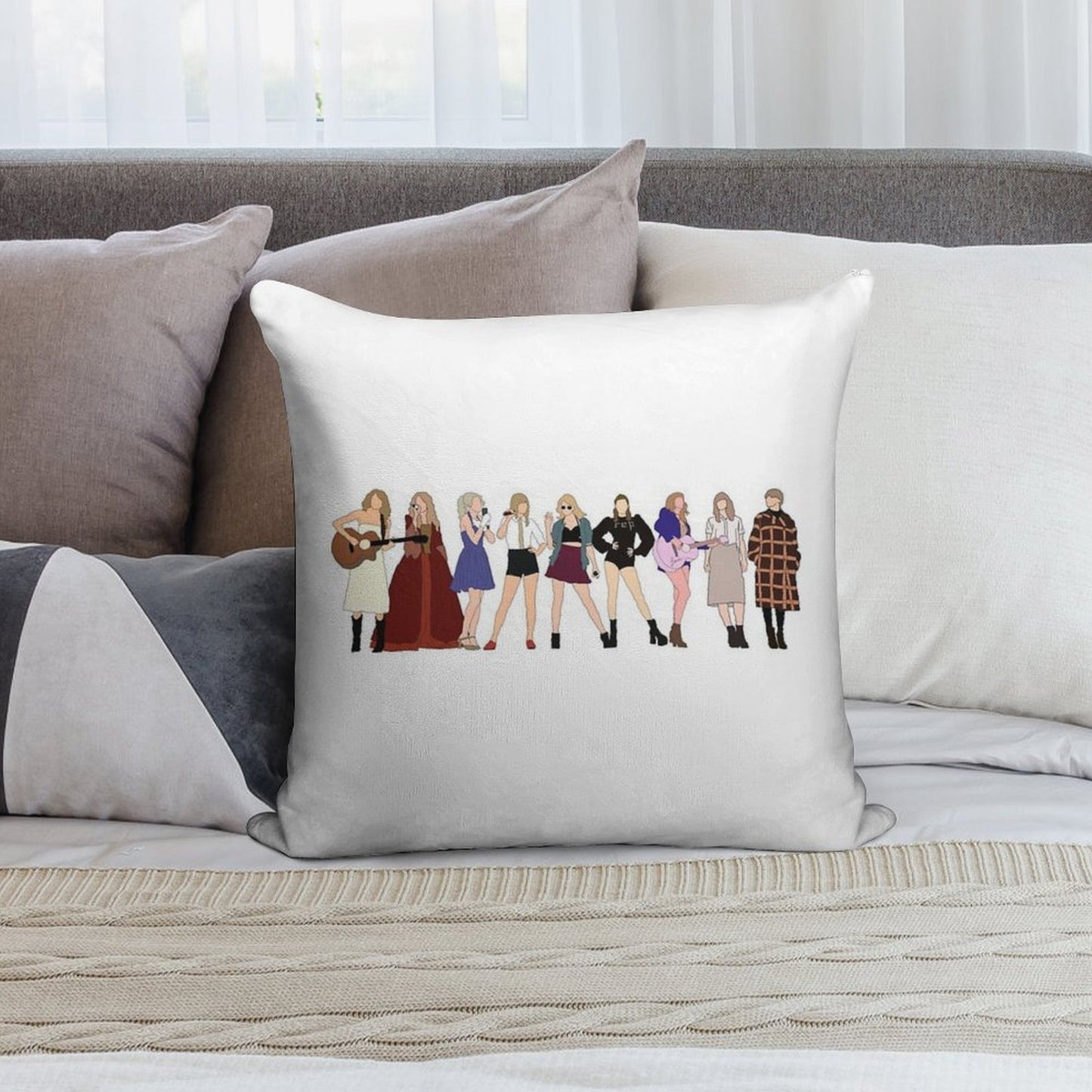 TAYLOR SWIFT 9 ERAS Soft Anti-Pilling Throw Pillow