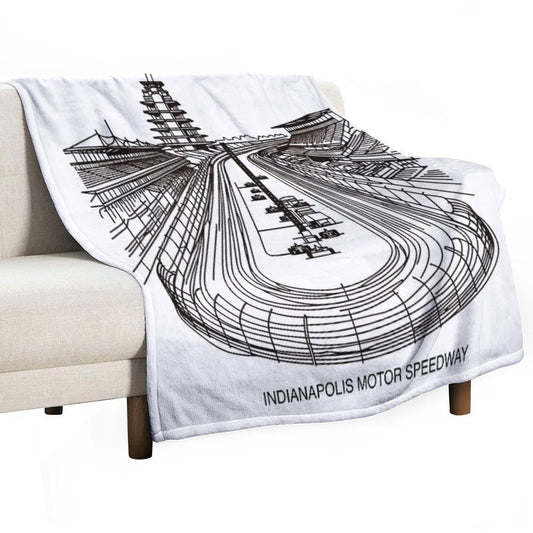 Indianapolis Motor Speedway, Fine Line Drawing Throw Blanket