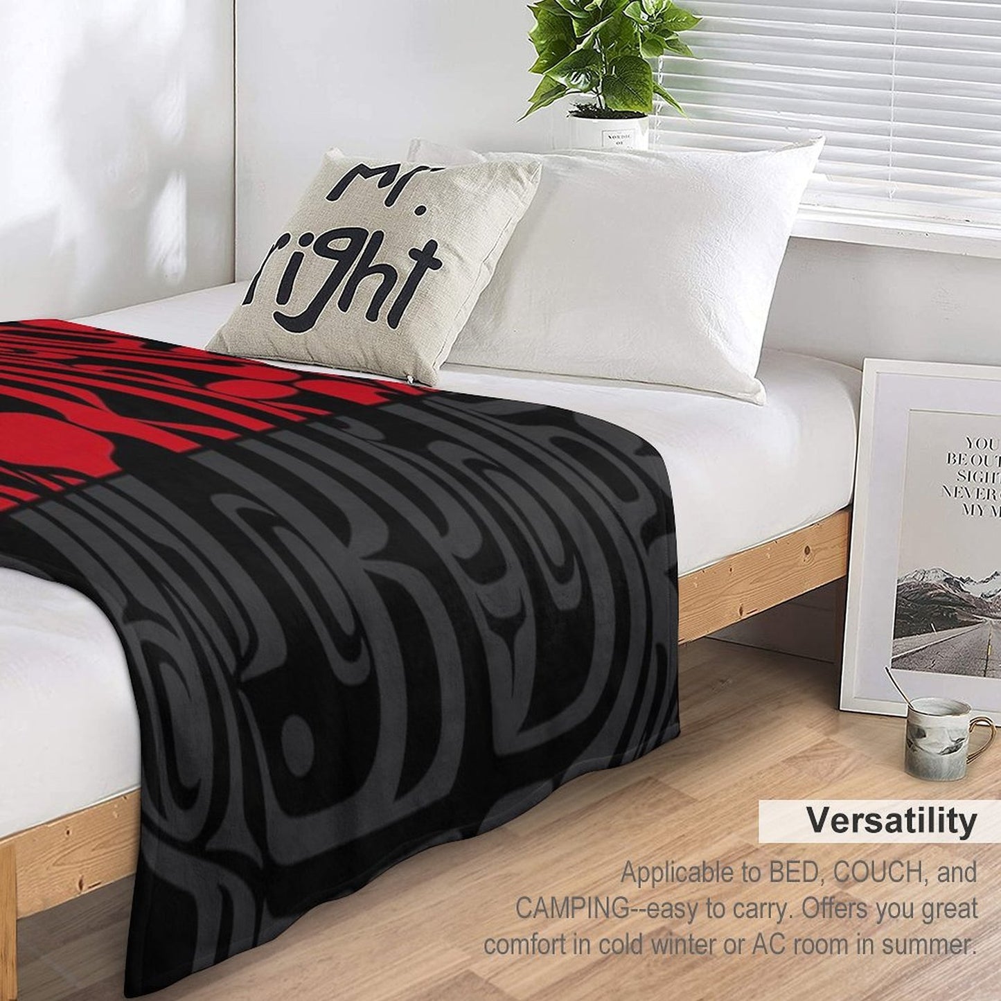 Bentwood Box - Red, Black, Grey Throw Blanket