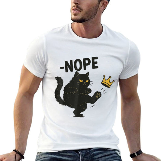 Nope No Kings In America Black Cat We The People Political  Summer-ready Fabric T-Shirt
