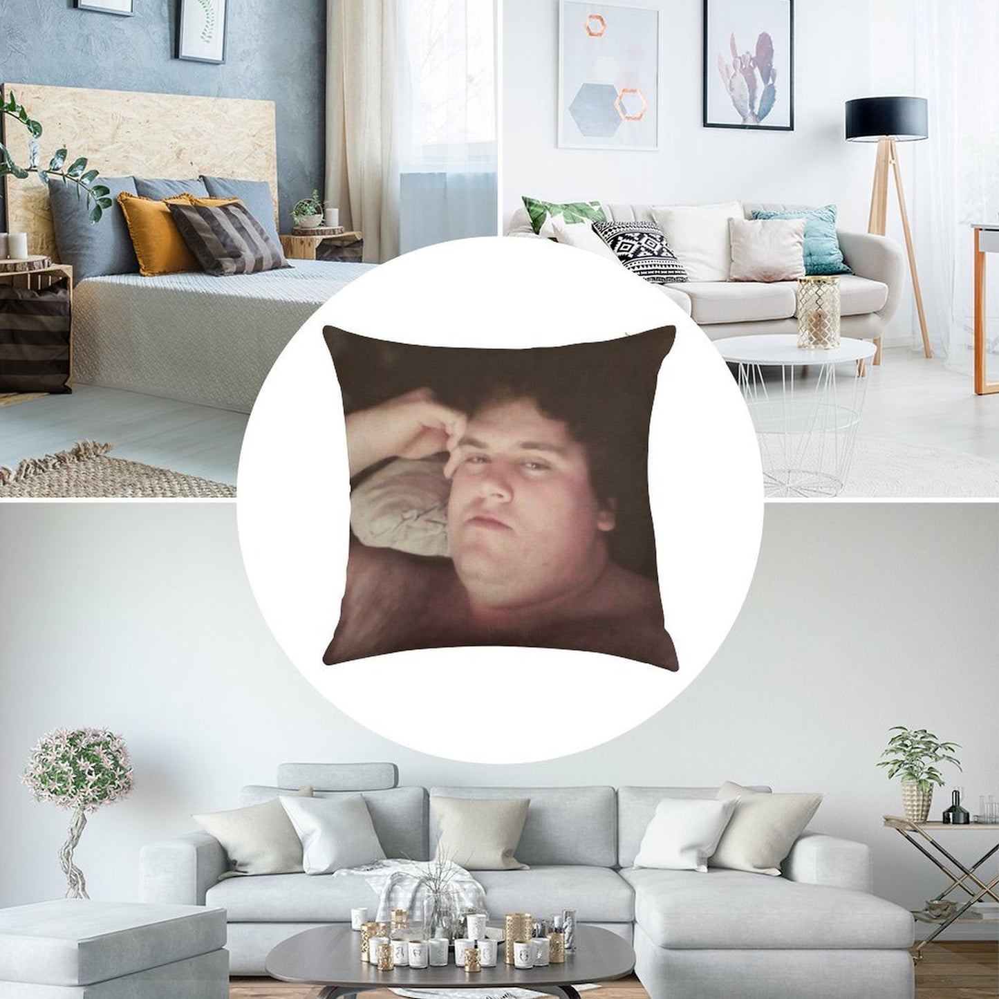 Horny Ogre Linen Throw Pillow Cover