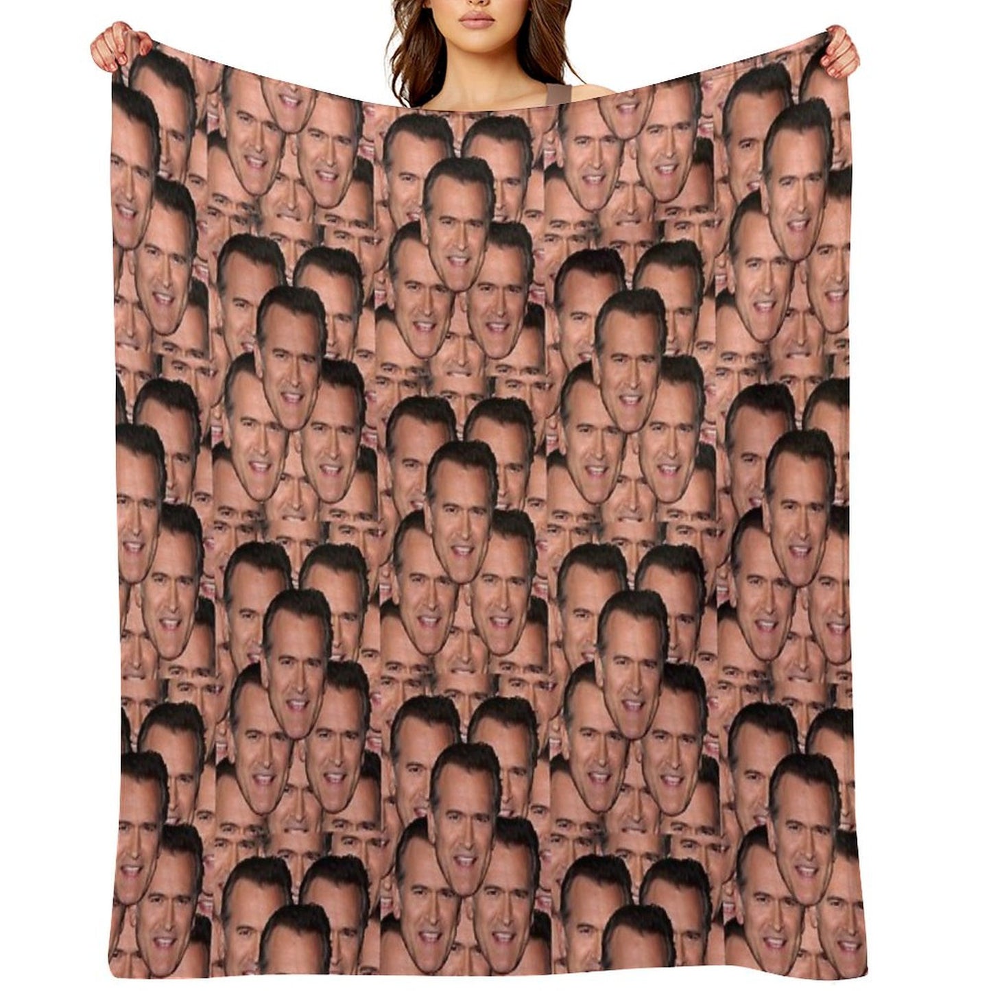 Bruce Campbell Evil Dead Head Shot Throw Blanket