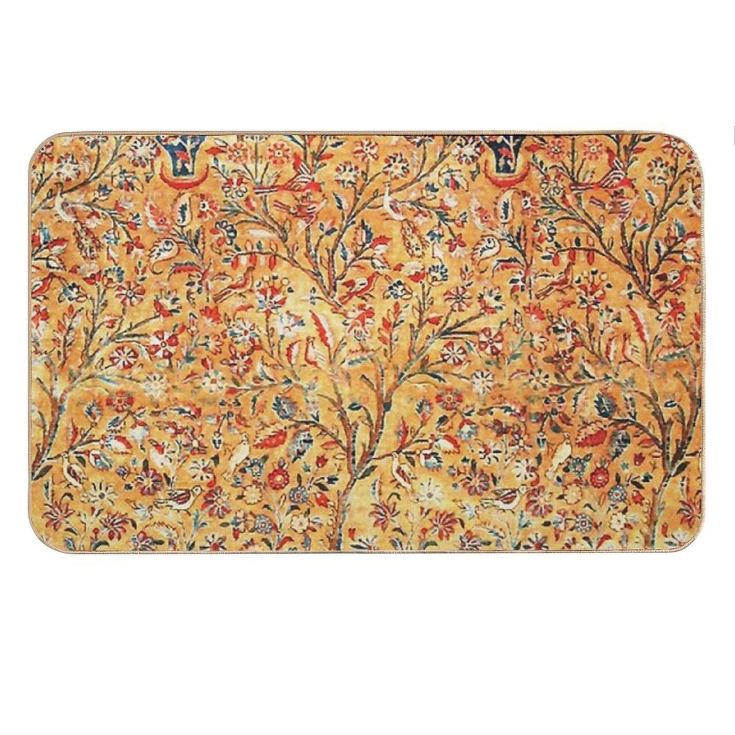 Antique Persian Tree of Life Kashan Rug Print Bath Mat