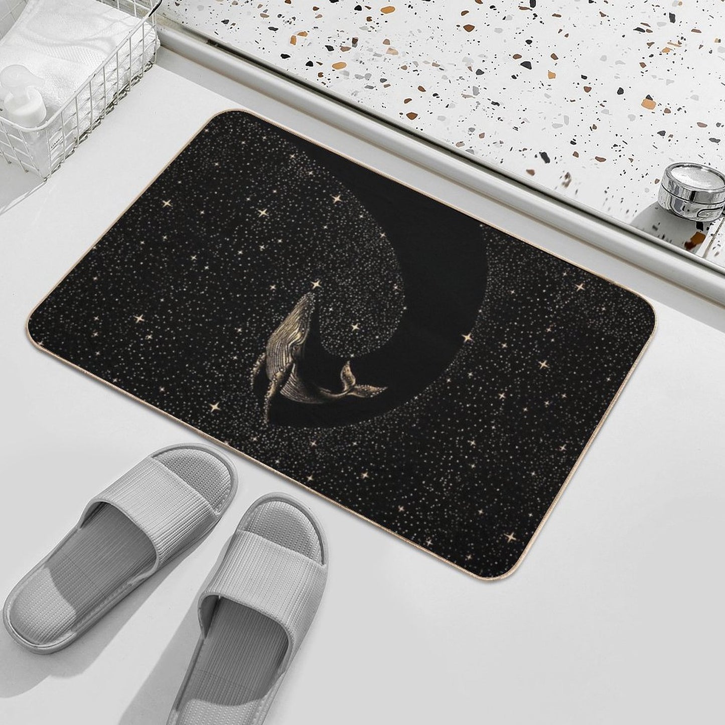 Starry Whale - Dark GOLD Version Odorless Bath Mat