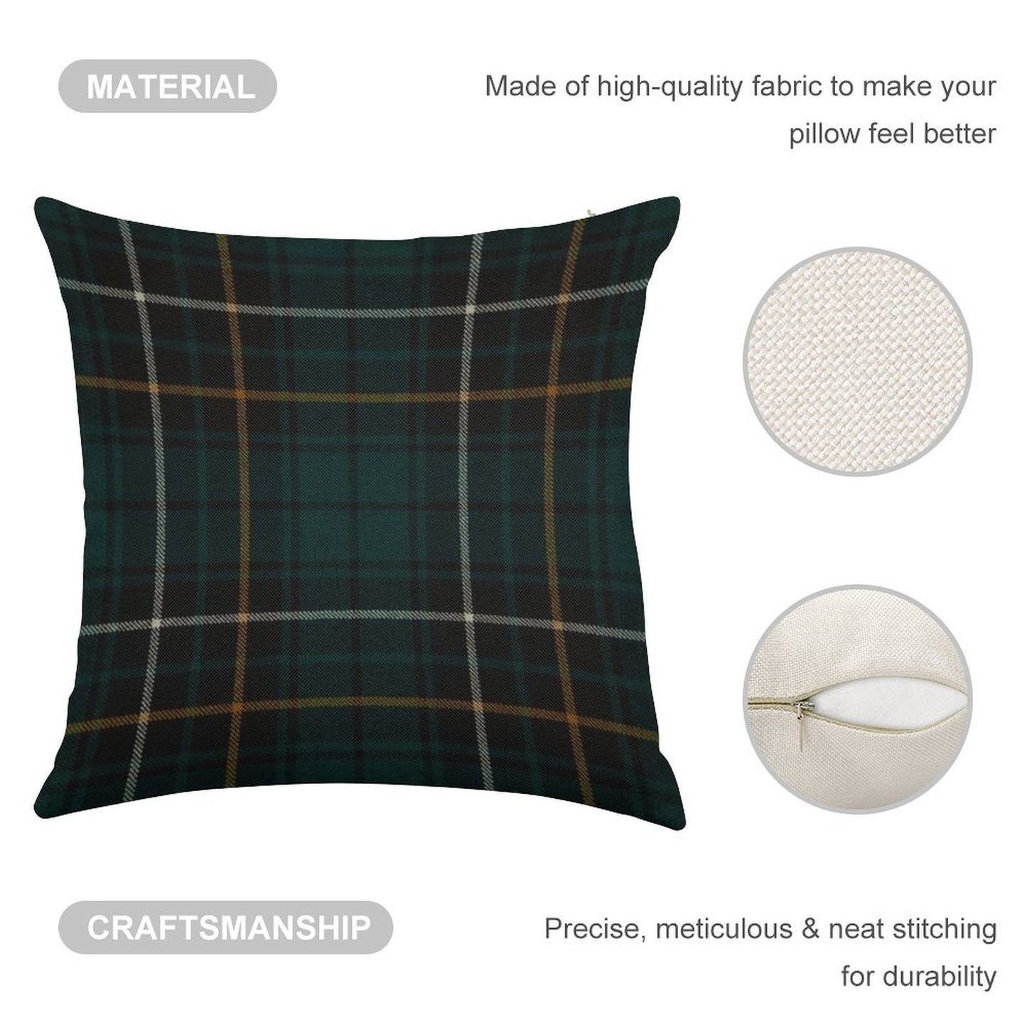 MacAlpine Scottish Tartan Linen Throw Pillow Cover